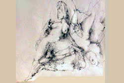 Zeichnung aus Serie „Luda“ von Barbara Thaden runge